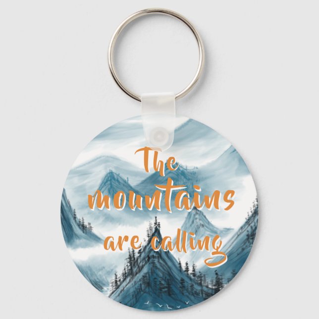 Rolling Mountains Artistic Painting Nature Lovers  Key Ring (Front)