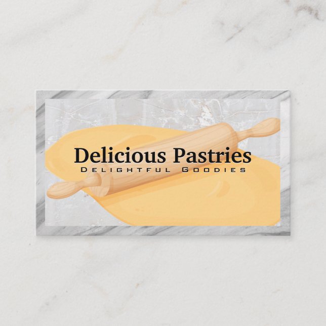 Rolling Pin and Dough | Culinary Artistry Business Card (Front)