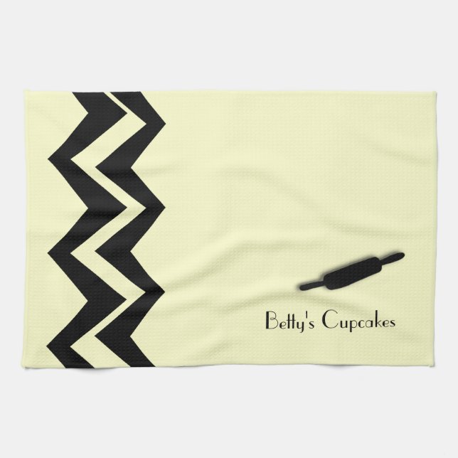 Rolling Pin Art-Deco Custom  Towels (Horizontal)
