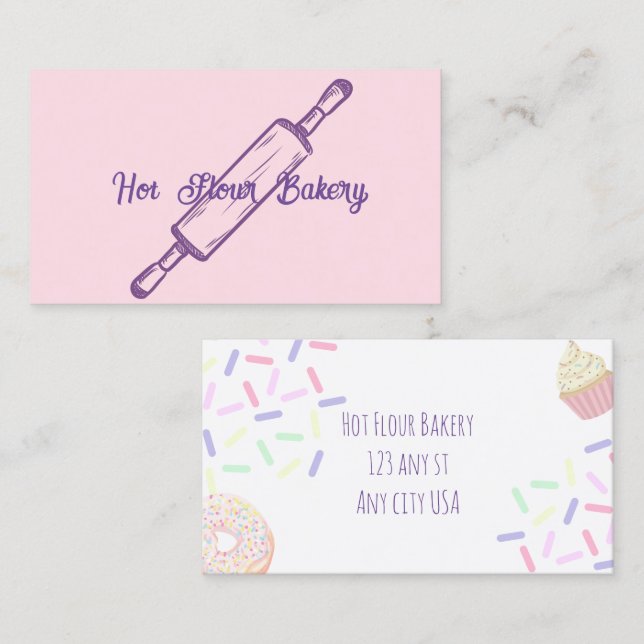 Rolling Pin bakery business card (Front/Back)