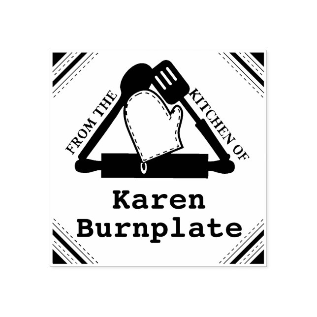 Rolling pin oven mitt baking from the kitchen of rubber stamp (Imprint)