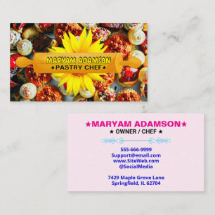 Rolling Pin Patisserie Floral Cake Bakery Business Card