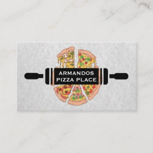 Rolling Pin Pizza Slices Business Card