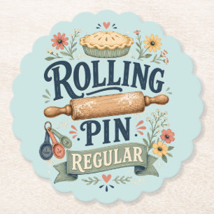 Rolling Pin Regular Cottage Baker Paper Coaster