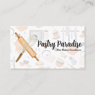 Rolling Pin Whisk   Baking Business Card