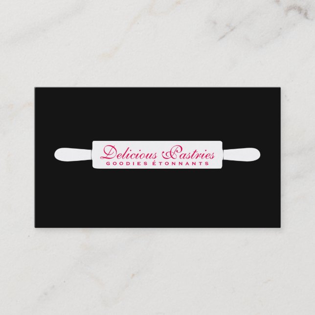 Rolling Pin (white) variation | Executive Chef Business Card (Front)