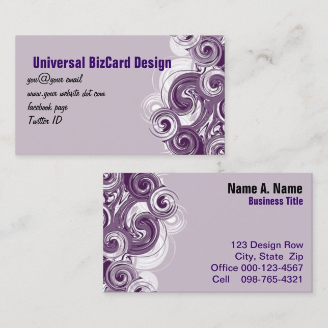 Rolling Purple Business Card (Front/Back)