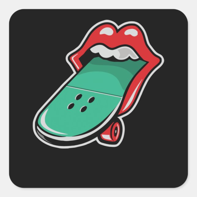 Rolling Skateboard Square Sticker (Front)