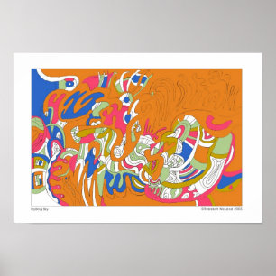 "Rolling Sky" Abstract Art Poster