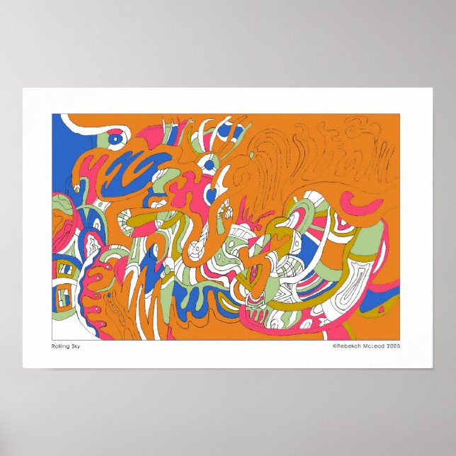 "Rolling Sky" Abstract Art Poster (Front)