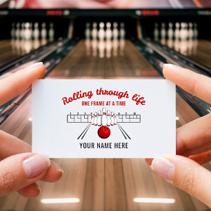 Rolling Through Life Bowling Business Card