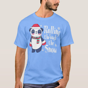 Rolling Through The Snow Panda Christmas T-Shirt