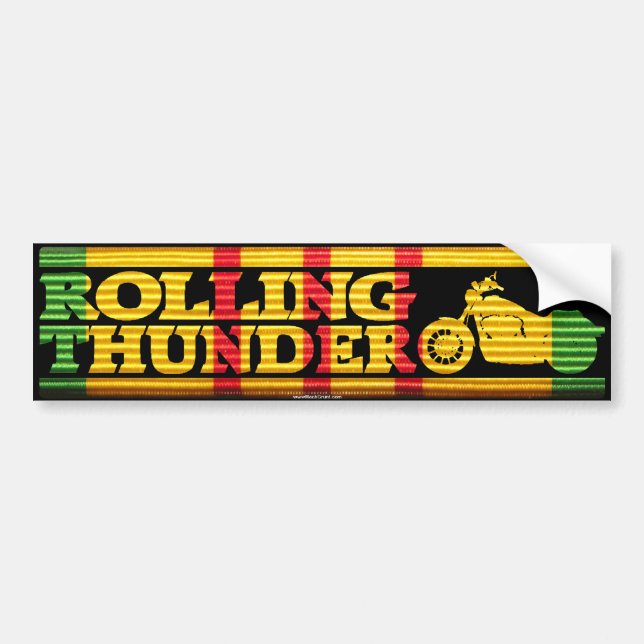 Rolling Thunder Silhouette VSR Ribbon Bumper Sticker (Front)