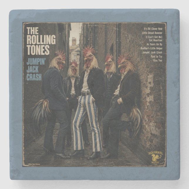 Rolling Tones: a Parody Stone Coaster (Front)