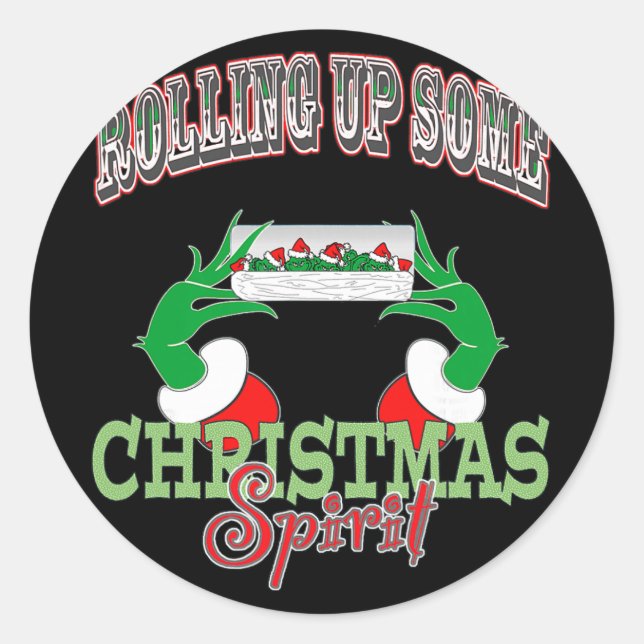 Rolling Up Some Christmas  Classic Round Sticker (Front)
