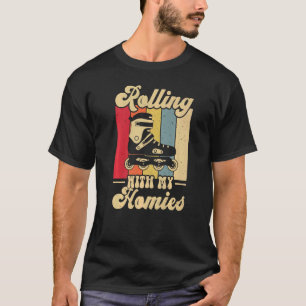 Rolling with My Homies Retro 70s 80s Roller Skatin T-Shirt