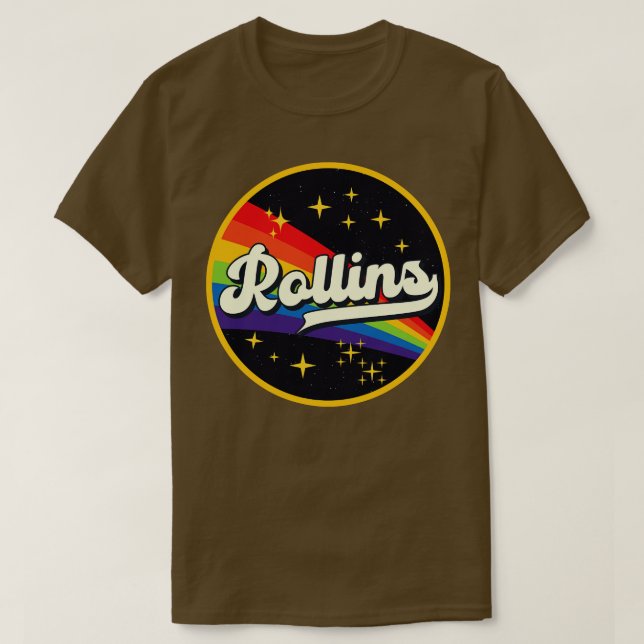 Rollins Rainbow In Space Vintage Style T-Shirt (Design Front)