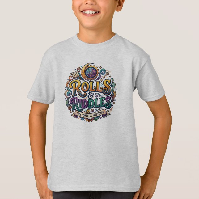 Rolls and Riddles T-Shirt (Front)