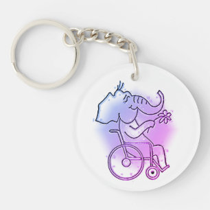 Rollstuhl-Elefant Key Ring