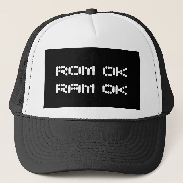 ROM OK RAM OK Retro Video Gamers Hat (Front)