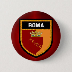 Roma Flag 6 Cm Round Badge
