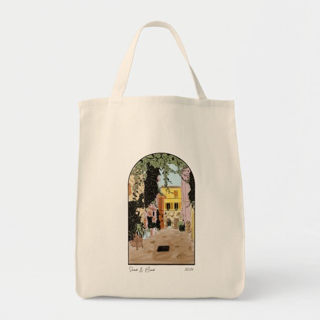 Roma Italy Wedding welcome bags. Wedding Favours. Tote Bag (Front)