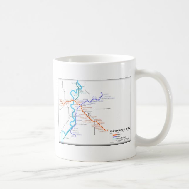 Roma Metro Map Coffee Mug (Right)
