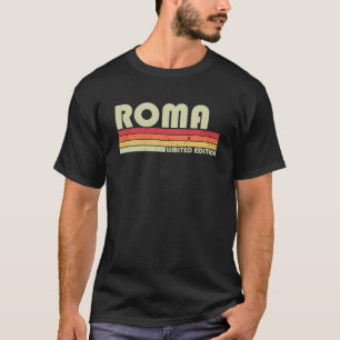 ROMA Name Personalised Retro Vintage 80s 90s Birth T-Shirt