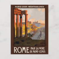 Roma, Rome, Old Ruins, Italy Travel Postcard