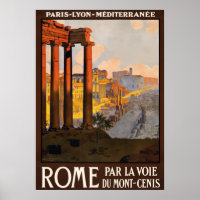 Roma, Rome, Old Ruins, Italy Travel Poster
