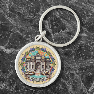 Roma Whispering Fountain Premium Round Key Ring
