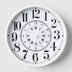 Roman analog backward clock face funny