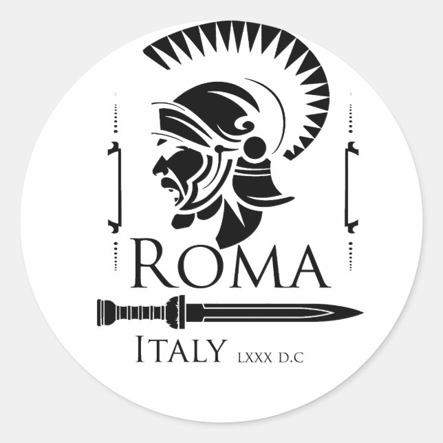 Roman Army - Legionary with Gladio Classic Round Sticker (Front)