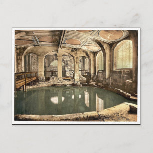 Roman Baths and Abbey, Circular Bath, Bath, Englan Postcard