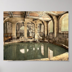 Roman Baths and Abbey, Circular Bath, Bath, Englan Poster