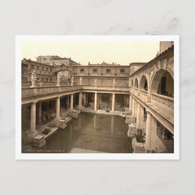 Roman Baths and Abbey II, Bath, Somerset, England Postcard (Front)