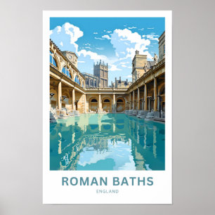 Roman Baths England Travel Print