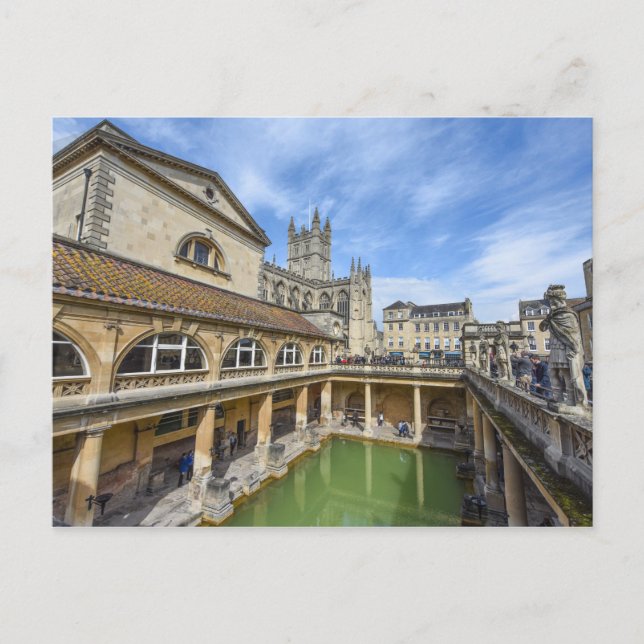 Roman Baths in Bath England Postcard (Front)