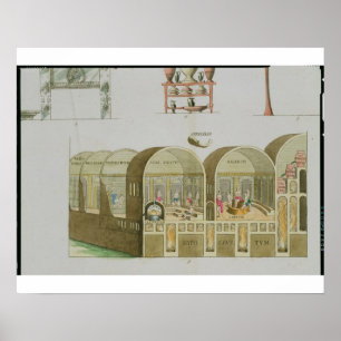 Roman Baths, plate from 'The History of the Nation Poster