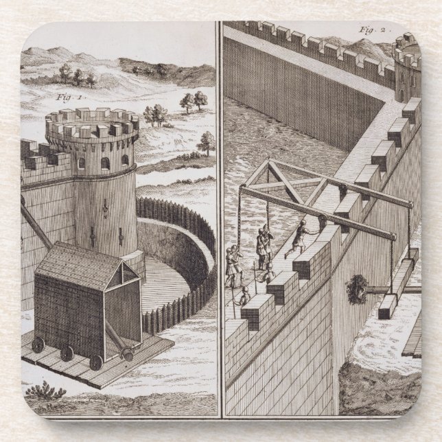 Roman Battering Rams, from the 'Encyclopedie des S Coaster (Front)