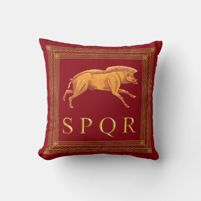 Roman Boar Throw Pillow (Front)