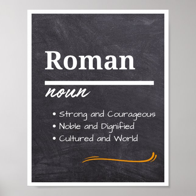 Roman, Boy Personalised Name Definition Poster (Front)