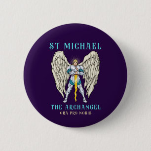 Roman Catholic Archangel St Michael 6 Cm Round Badge