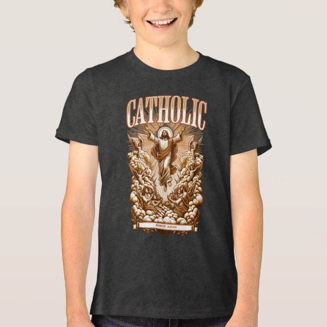Roman Catholic Church Since AD33 Traditional Tri-Blend Shirt (Front)