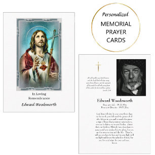 Roman Catholic Memorial Photo Prayer Card
