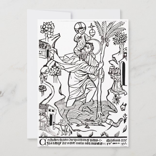 Roman Catholic Saint Christopher  Thank You Card (Front)