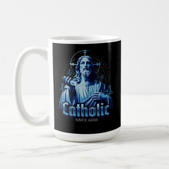 Roman Catholic Since AD33 Jesus Christ Coffee Mug (Left)