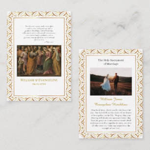 Roman Catholic Wedding Photo Prayer Card