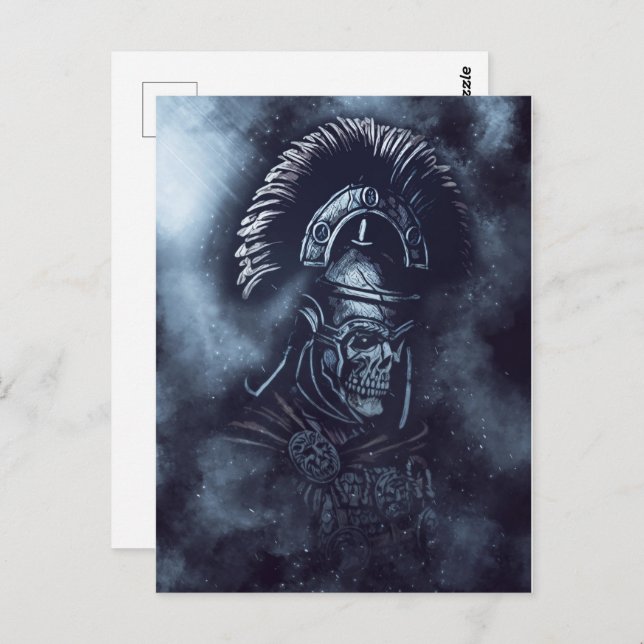 Roman Centurion Skull Mediaeval Gladiator Fantasy Postcard (Front/Back)