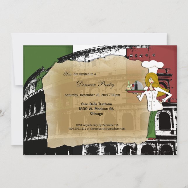 Roman Coliseum Dinner Party Invitation (Front)
